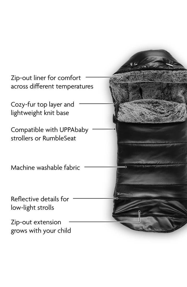 UPPAbaby CozyGanoosh Luxe Faux Fur Lined Quilted Footmuff, Alternate, color, Lyla