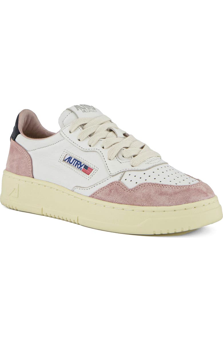 AUTRY Medalist Low Top Sneaker, Main, color, Goat/ Suede Powder/ Black