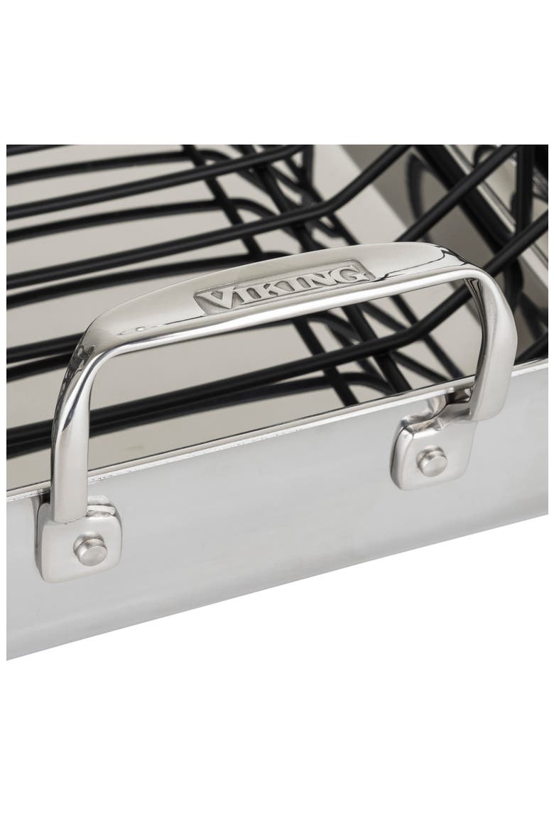 3-Ply Roasting Pan with Carving Set, Alternate, color, SILVER