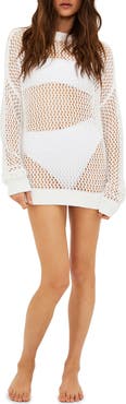 Beach Riot Hilary Long Sleeve Open Knit Cover-Up Sweater Tunic