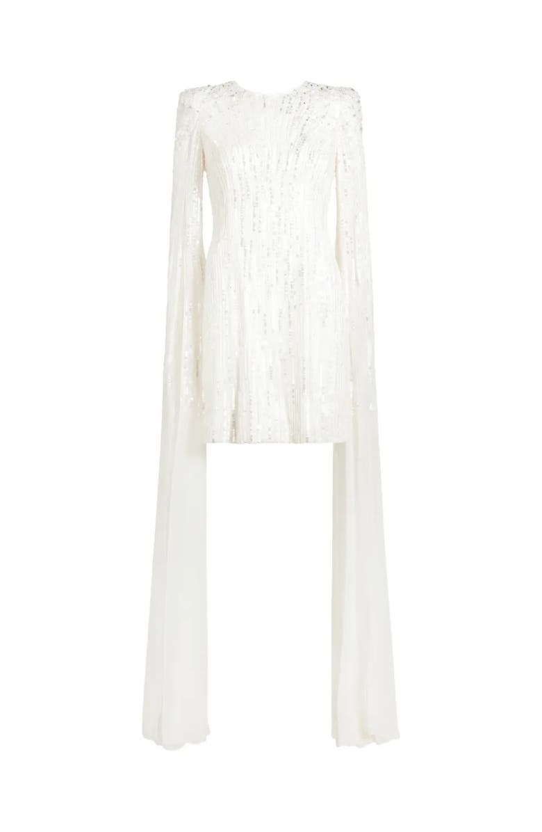 Jenny Packham Sweet Magic Embellished Sleeve Dress, Main, color, Ivory