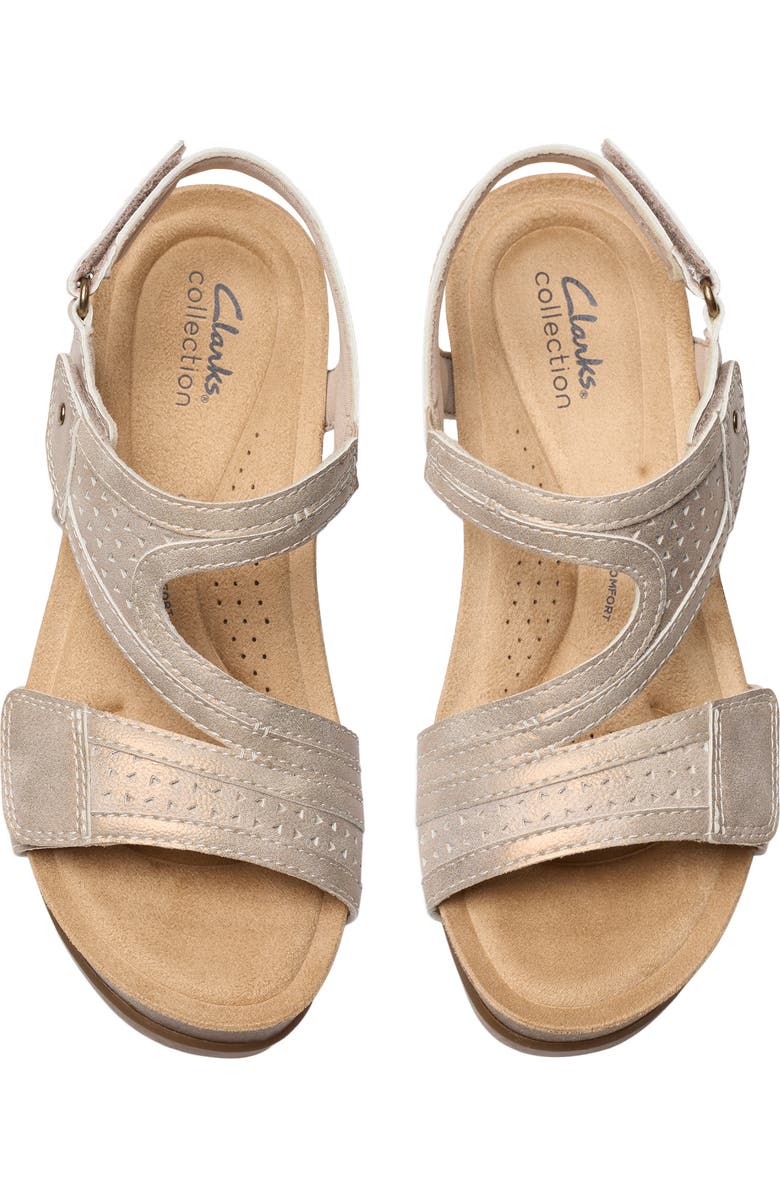 Clarks<sup>®</sup> Calenne Carmen Wedge Sandal, Alternate, color, Blush Metallic