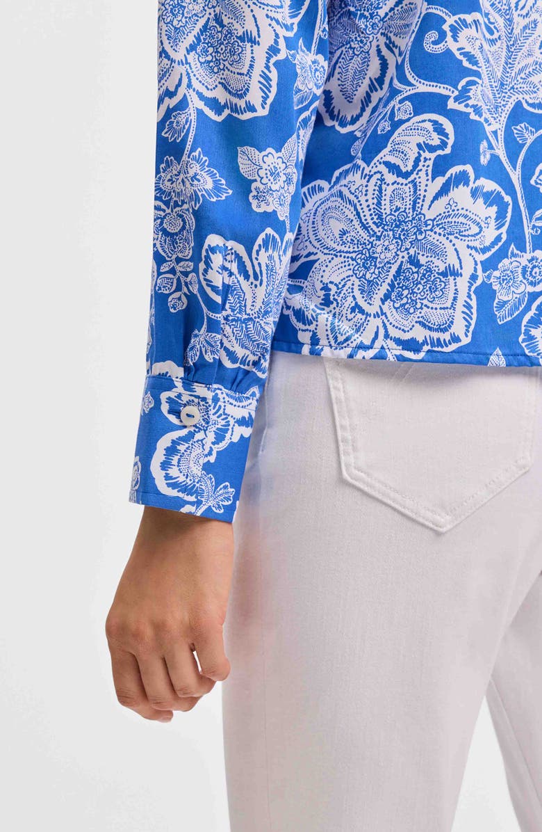 Foxcroft Marina Cotton Button-Up Shirt, Alternate, color, Cobalt Blue