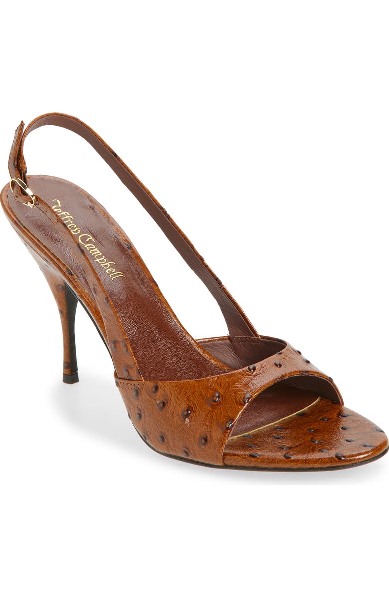 Jeffrey Campbell Triomphe Slingback Sandal, Main, color, Light Brown Ostrich