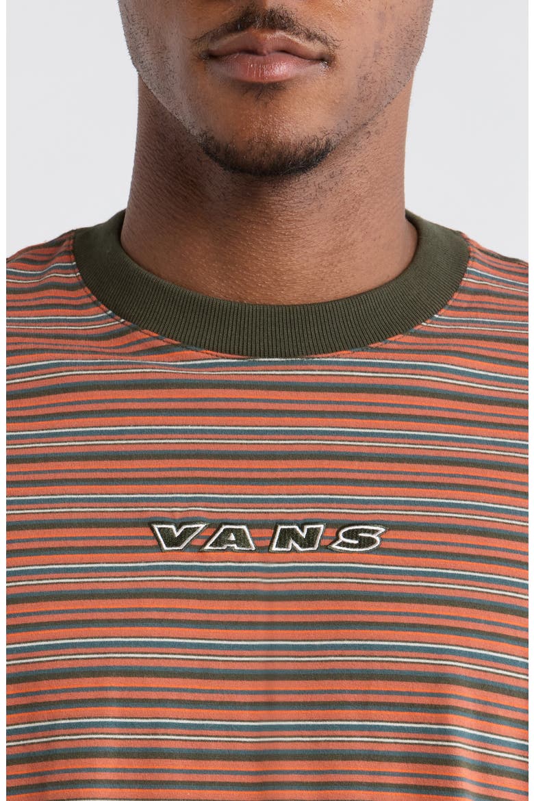 Cameron Stripe Cotton T-Shirt, Alternate, color, OBSIDIAN FERN-LIGHT BRONZE