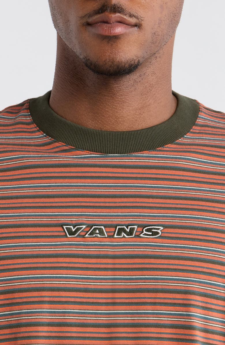 Vans Cameron Stripe Cotton T-Shirt, Alternate, color, Obsidian Fern-Light Bronze
