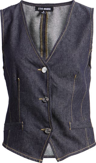売れ筋商品|||スティーブ マデン カットソー トップス レディース Women's Selene Cotton Denim Vest Dark Indigo Steve Madden Selene Denim Vest | Nordstrom