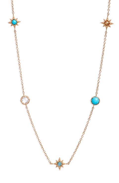 Topaz & Turquoise Station Necklace