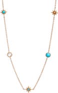Anzie Topaz & Turquoise Station Necklace