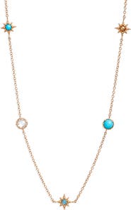 Anzie Topaz & Turquoise Station Necklace
