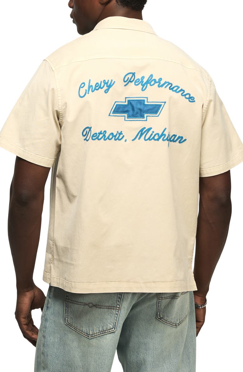 Lucky Brand Chevy Garage Graphic Button-Up Shirt, Alternate, color, 