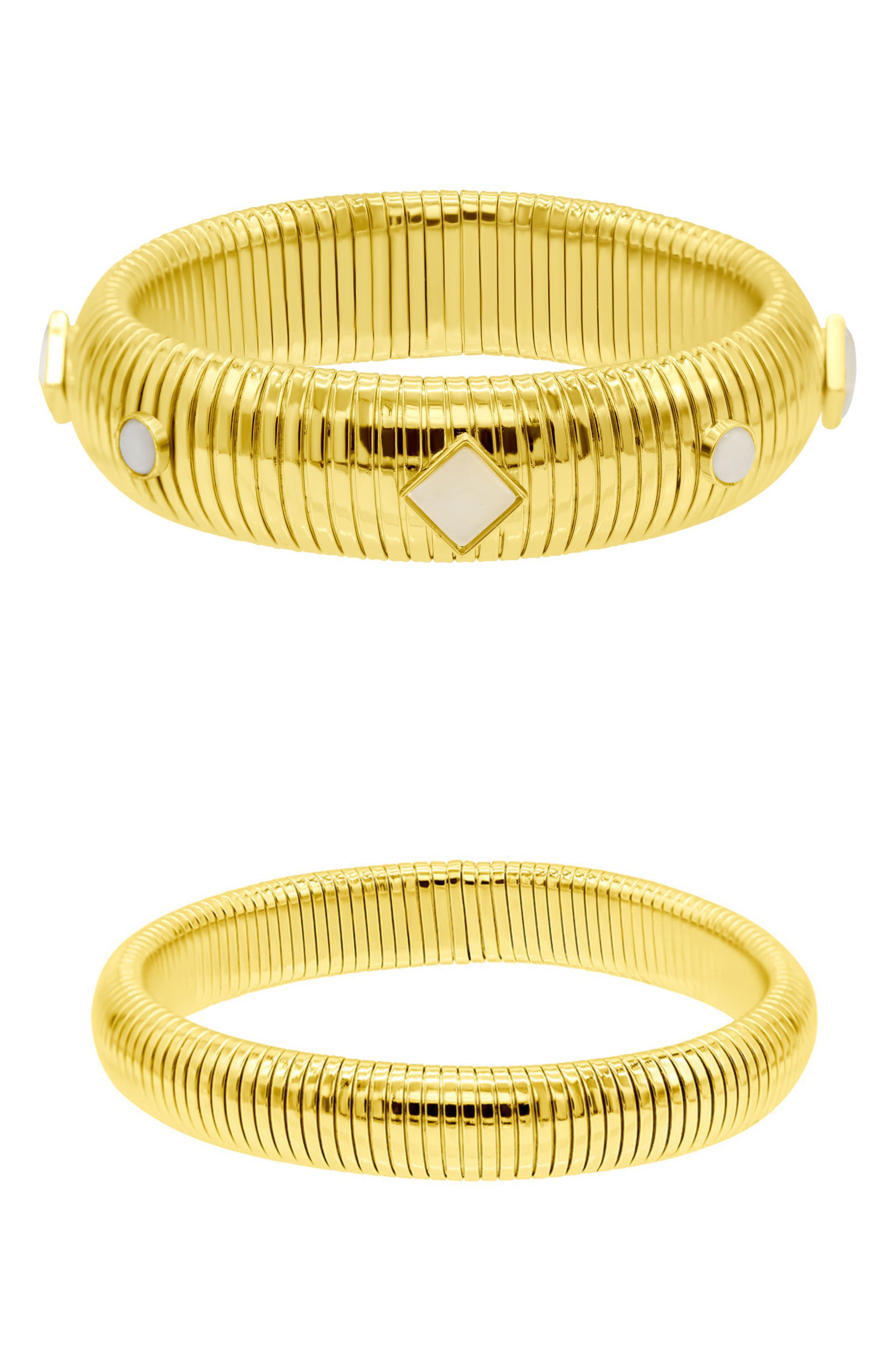 Adornia Set of 2 Coil Bangle Bracelets