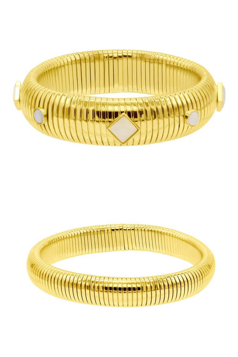 Set of 2 Coil Bangle Bracelets, Main, color, GOLD