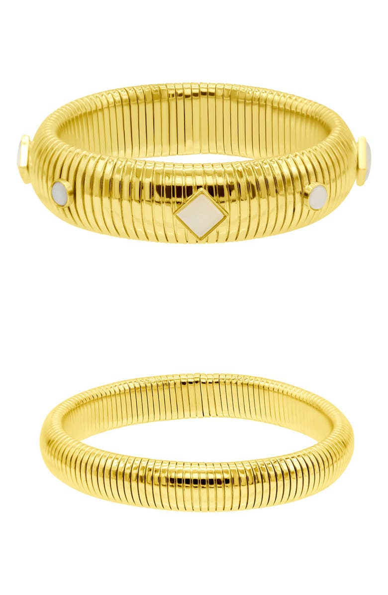 Adornia Set of 2 Coil Bangle Bracelets, Main, color, Gold