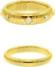 Adornia Set of 2 Coil Bangle Bracelets