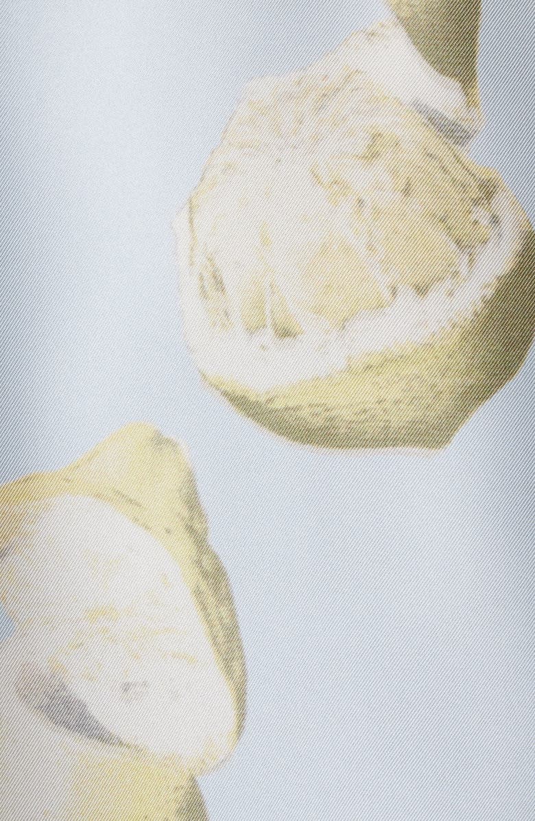 Givenchy Lemon Print Silk Button-Up Tunic Shirt, Alternate, color, 