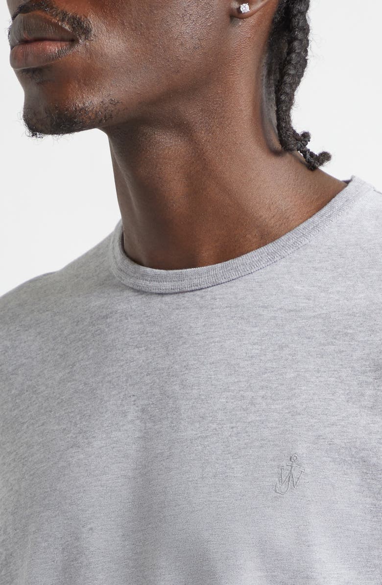 JW Anderson Embroidered Anchor Logo Cotton T-Shirt, Alternate, color, Mid Grey Melange