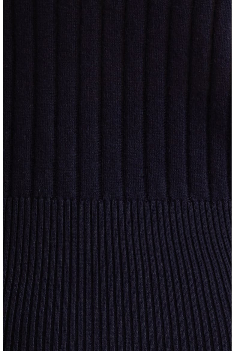 Funale Silk & Wool Rib Sweater, Alternate, color, NAVY
