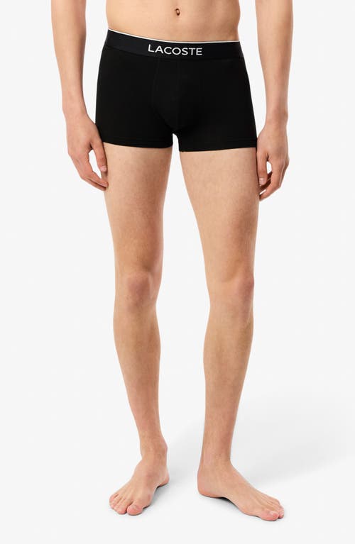 Lacoste Assorted 3-pack Stretch Cotton Trunks In Gray