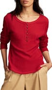 Lucky Brand Textured Sleeve Mixed Media Henley