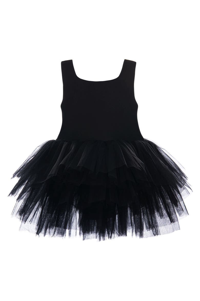 Solid Color Tutu Dress, Alternate, color, Black