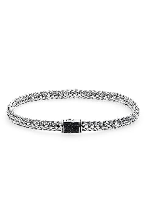 Icon Bracelet, Sterling Silver, Pavé, 5mm