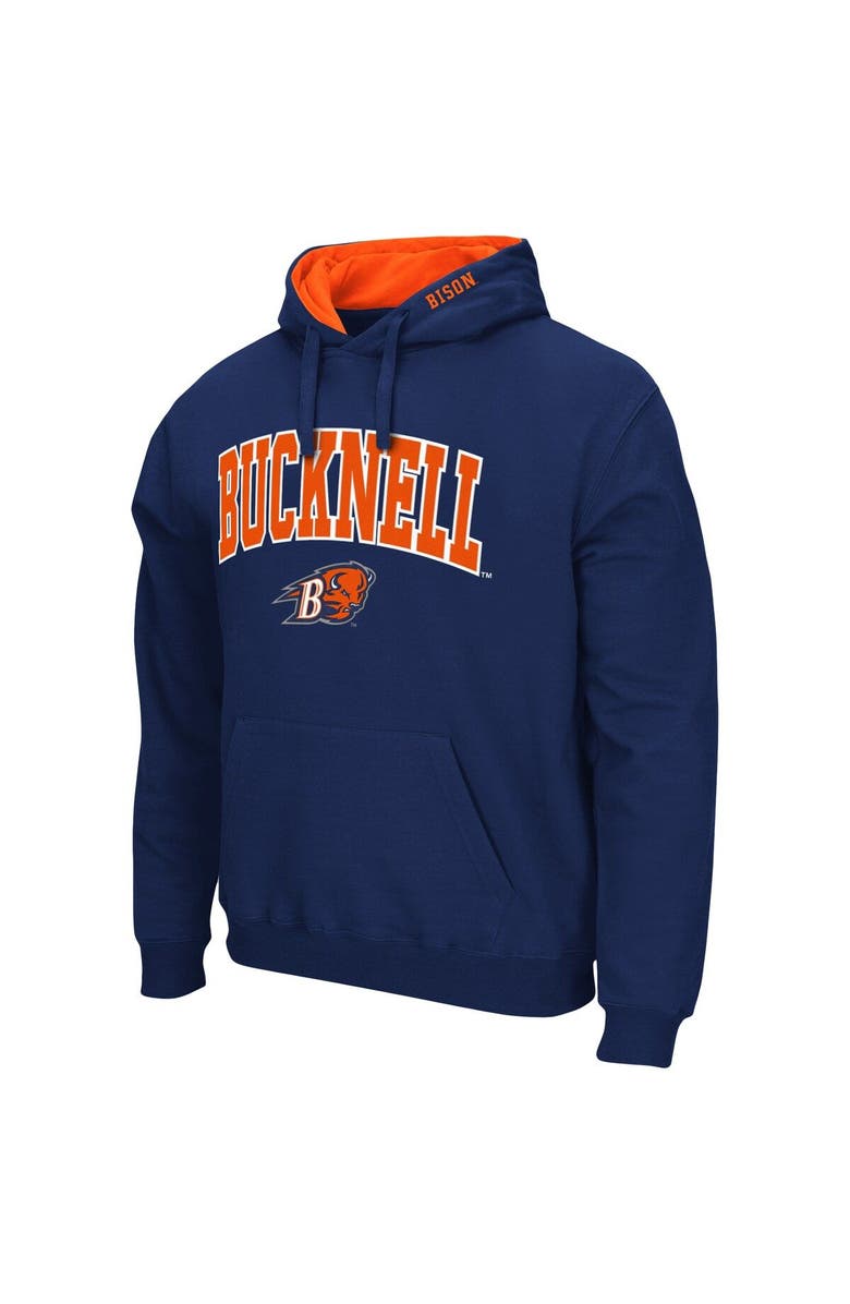 COLOSSEUM Men's Colosseum Navy Bucknell Bison Arch and Logo Pullover Hoodie, Alternate, color, Navy
