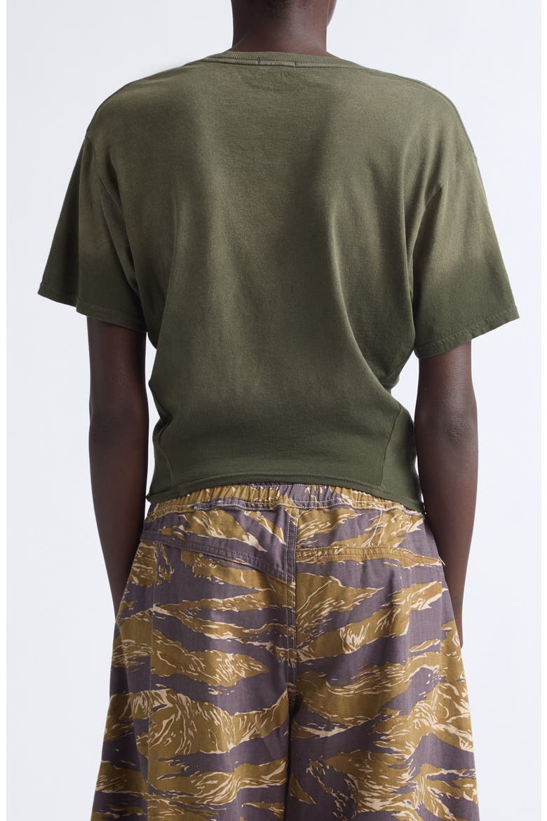Tight Waist Cotton & Cashmere T-Shirt, Alternate, color, WASHED OLIVE GREEN