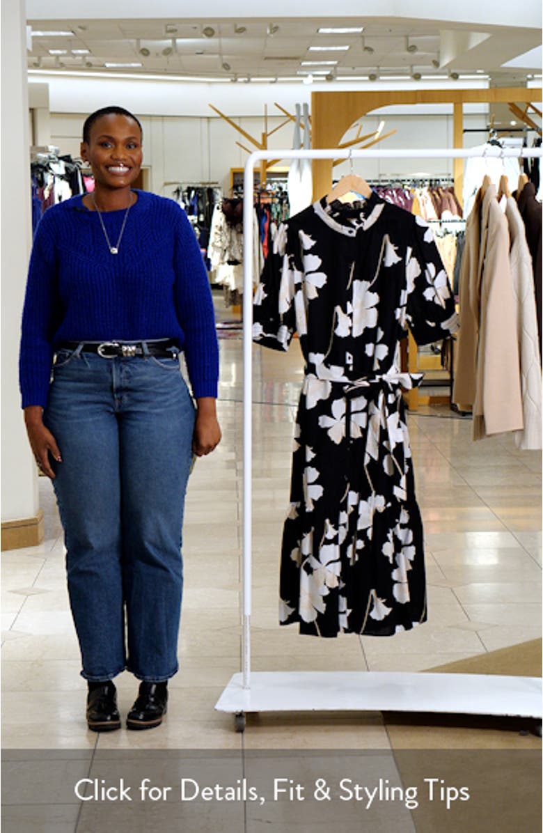 Medina Floral Print Shirtdress, sales video thumbnail