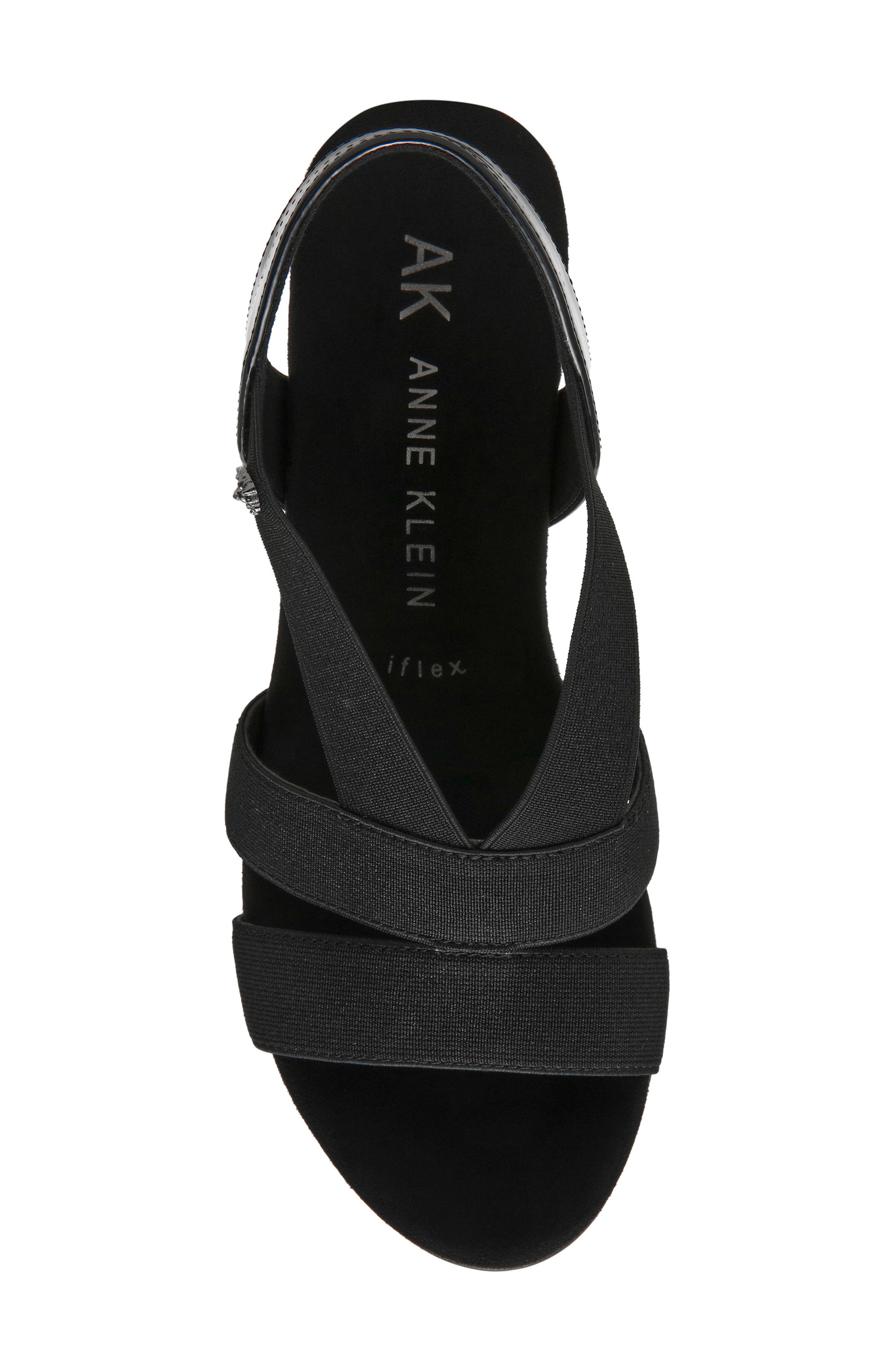Anne Klein Ryland Platform Wedge Sandal, Alternate, color, Black