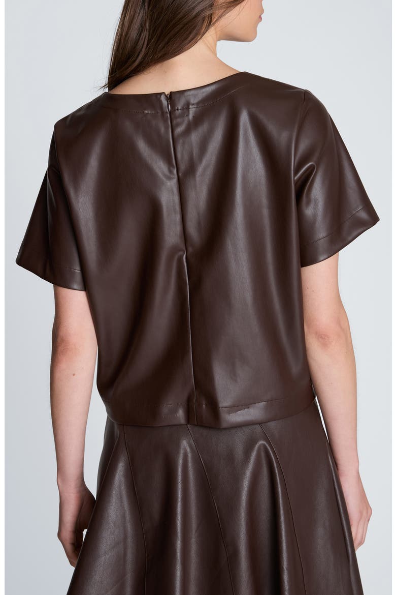 Faux Leather Crop Top, Alternate, color, MEDIUM BARK