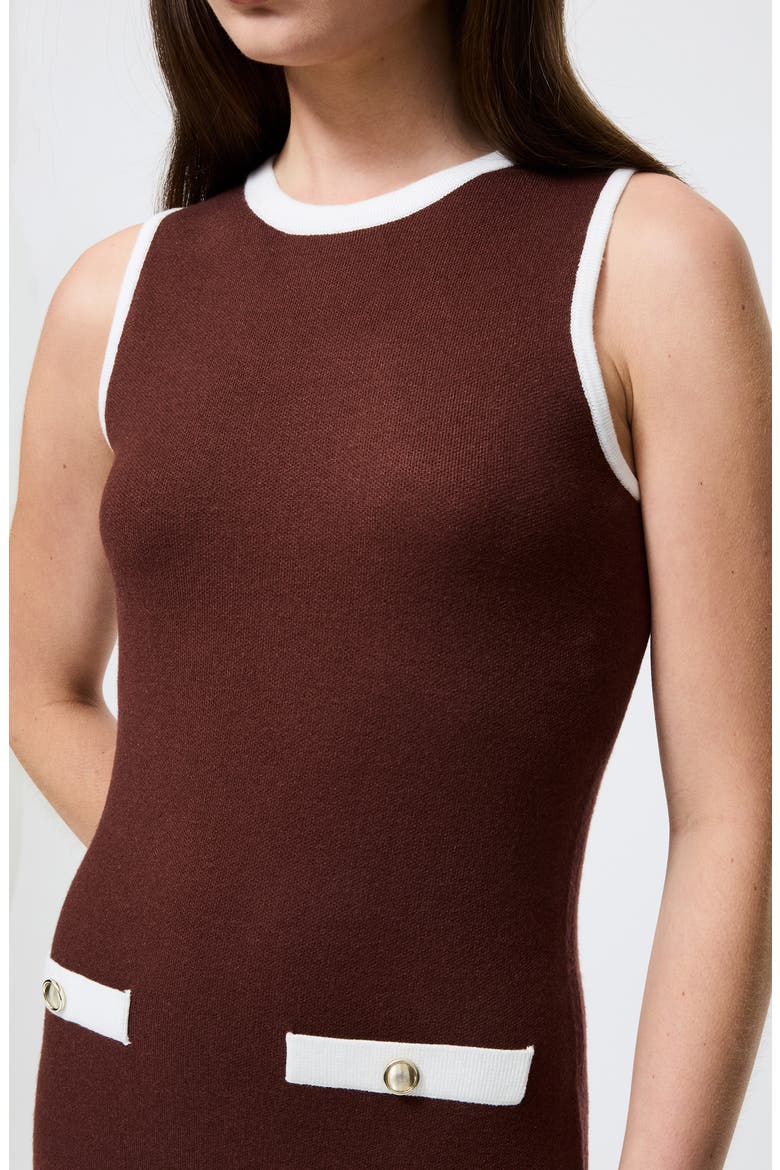 Ruthie Knit Minidress, Alternate, color, 21-CHOCOLATE-PORC CREAM