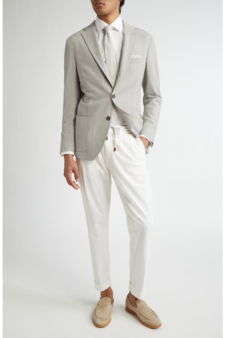 Single Breasted Stretch Wool Sport Coat, Alternate, color, 13 LIGHT MELANGE GREY