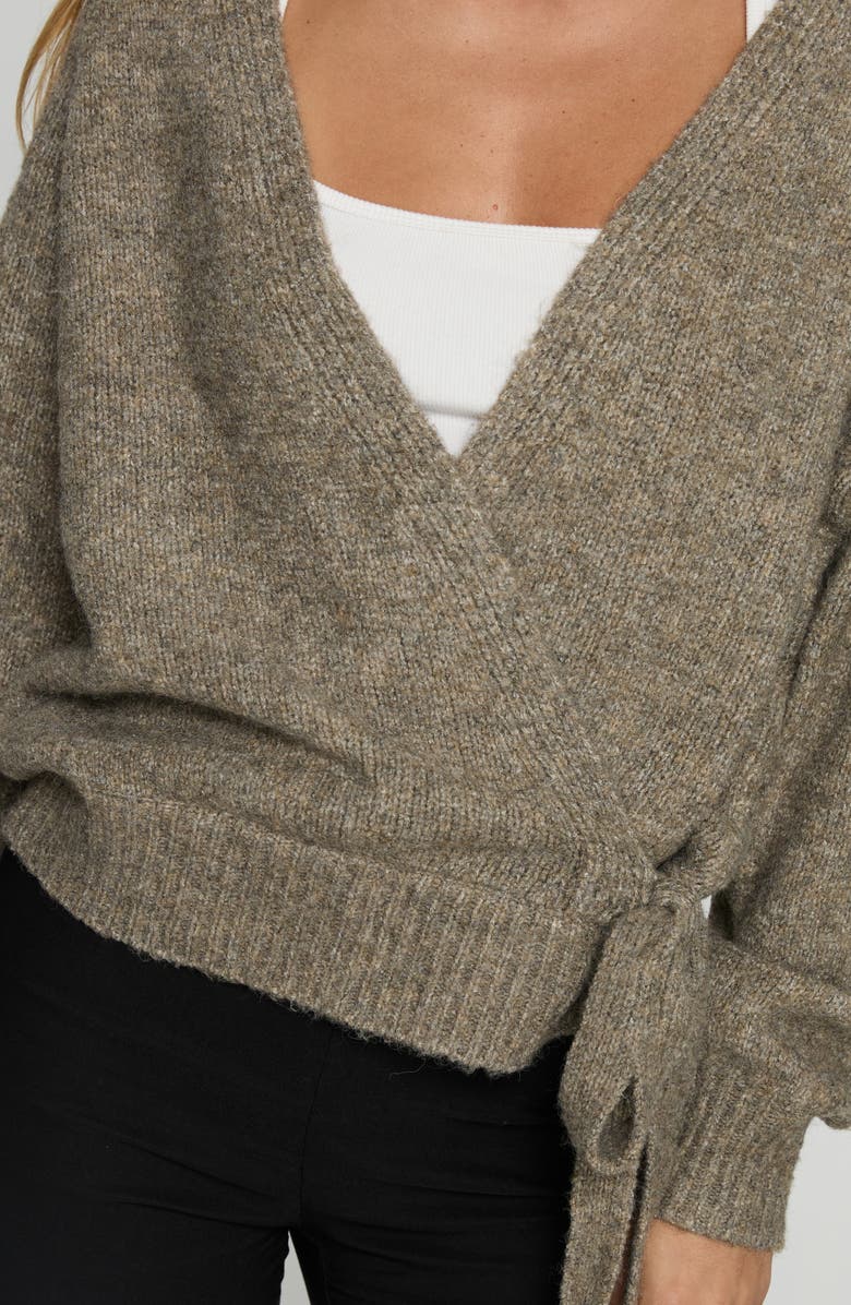 Princess Polly Daelan Wrap Cardigan, Alternate, color, Brown