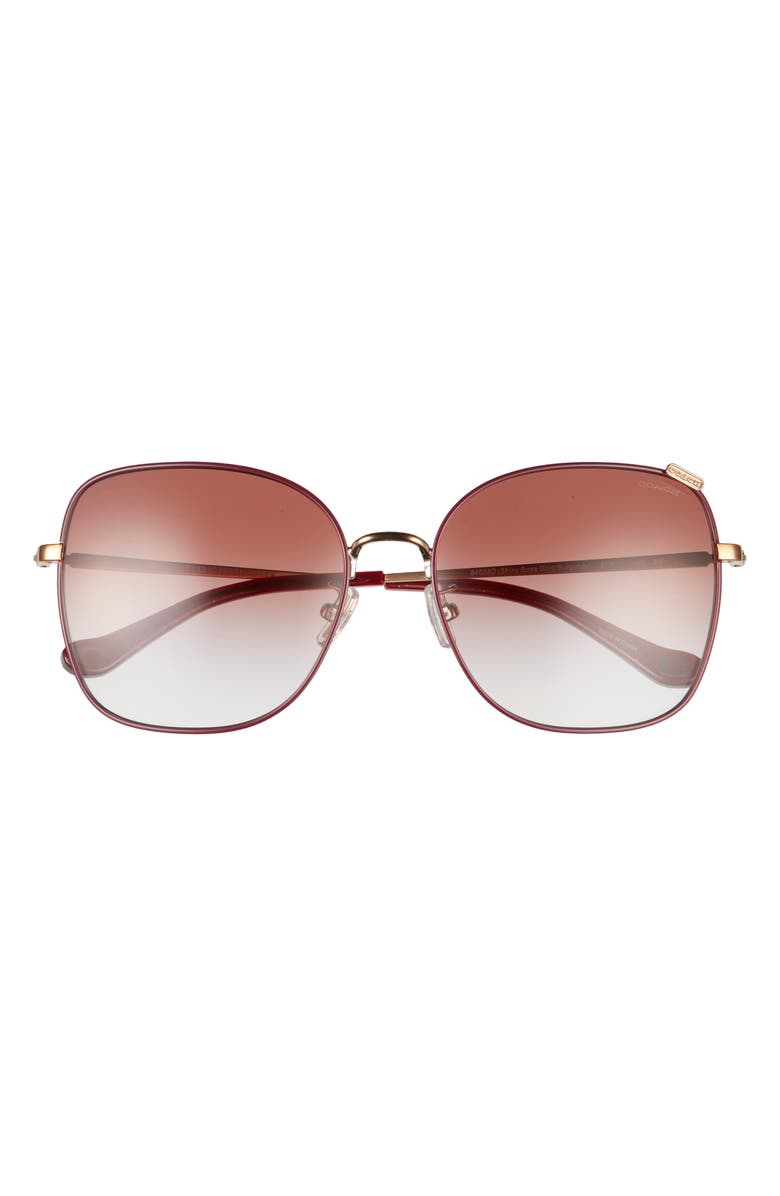 COACH 57mm Gradient Square Sunglasses, Main, color, Rose Gold