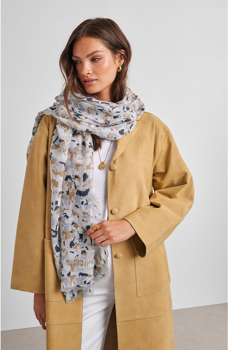 Katie Loxton Printed Scarf, Alternate, color, Terrazo