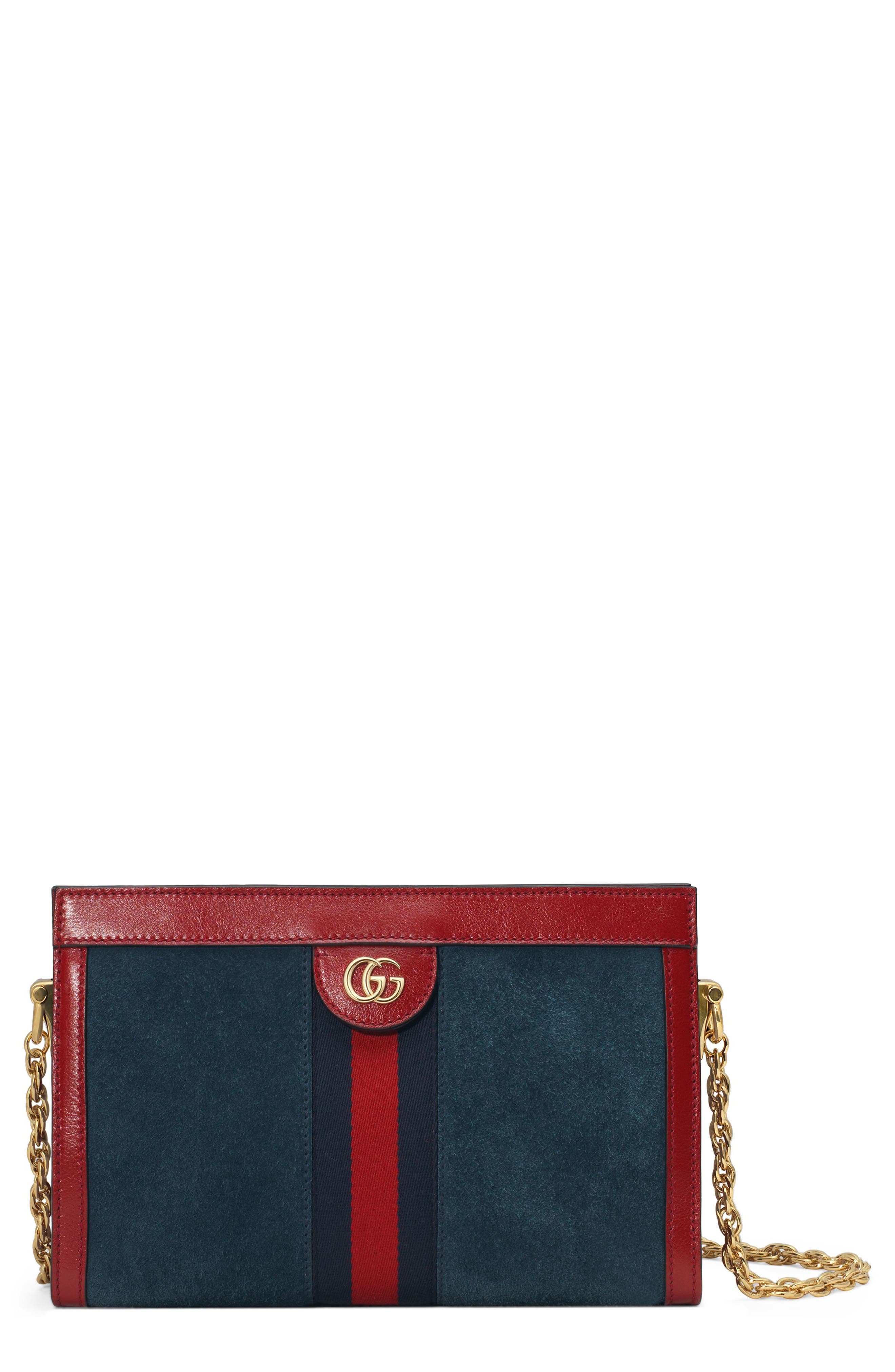 Gucci Small Ophidia Suede Shoulder Bag, Main, color, 