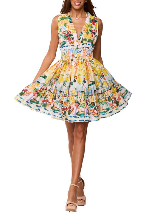 Pleated Fit & Flare Minidress