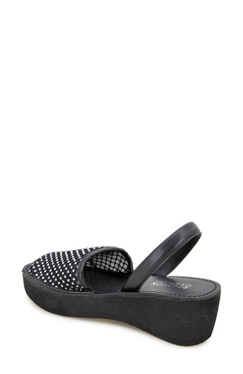 Reaction Kenneth Cole Slingback Sandal In Black Crystal Mesh