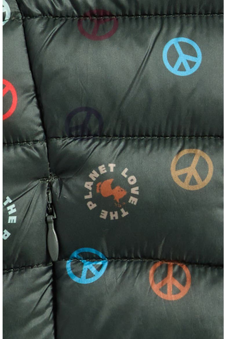 Dag Puffer Jacket, Alternate, color, GREEN PEACE SIGNS