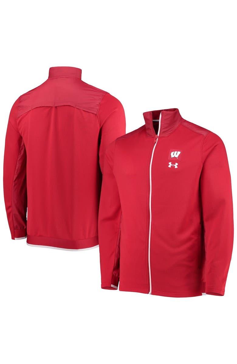 Under Armour Men's Under Armour Red Wisconsin Badgers 2021 Sideline Command Full-Zip Jacket, Main, color, Red