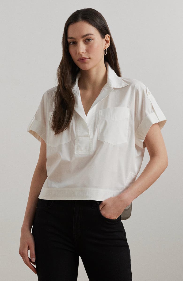 Lauren Ralph Lauren Cotton Blend Camp Shirt, Alternate, color,