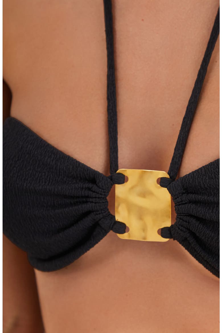 Firenze Cleo Bikini Top, Alternate, color, BLACK