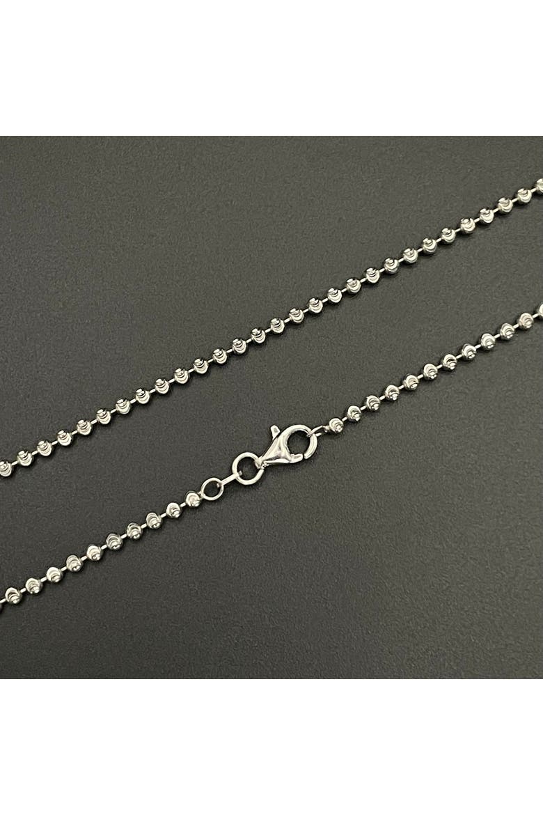 Sterling Silver Cut Bead Ball Necklace, Alternate, color, Silver