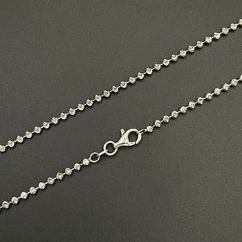 Sterling Silver Cut Bead Ball Necklace