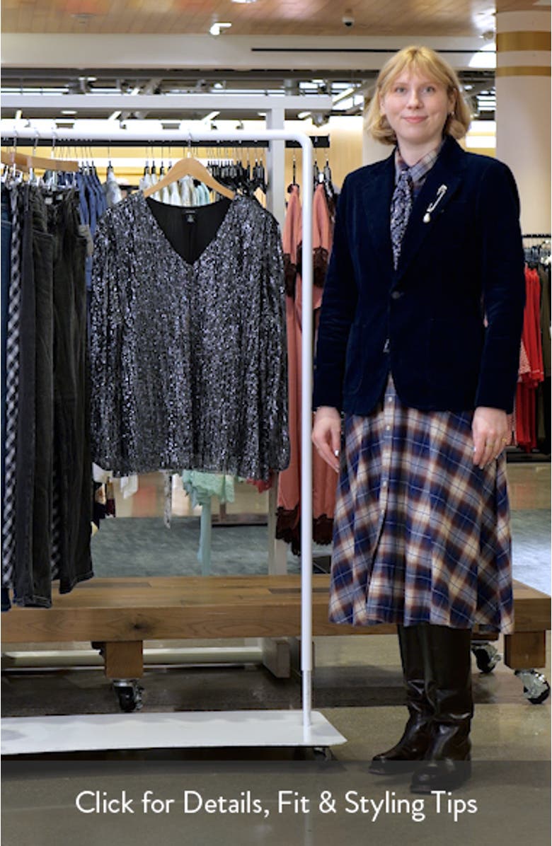 Metallic Plissé V-Neck Top, sales video thumbnail