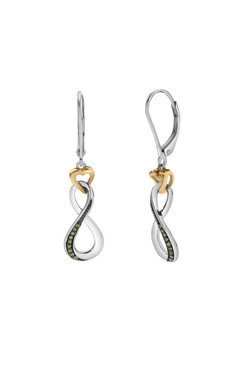 Serelith Sterling Silver 0.08 Ct Diamond Two-Tone Infinity Dangle Earrings, Main, color, Two-Tone Yellow&White Silver