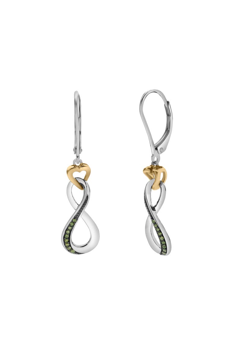 LuvMyJewelry Serelith Sterling Silver 0.08 Ct Diamond Two-Tone Infinity Dangle Earrings, Main, color, Two-Tone Yellow&White Silver