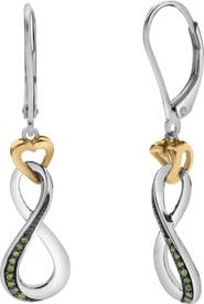 LuvMyJewelry Serelith Sterling Silver 0.08 Ct Diamond Two-Tone Infinity Dangle Earrings