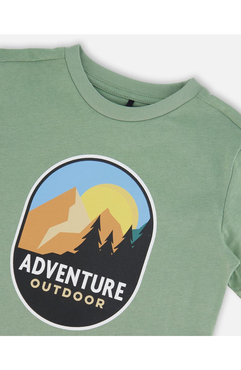 Deux par Deux Boy's Organic Cotton Graphic Tee Sage And Multi, Alternate, color,